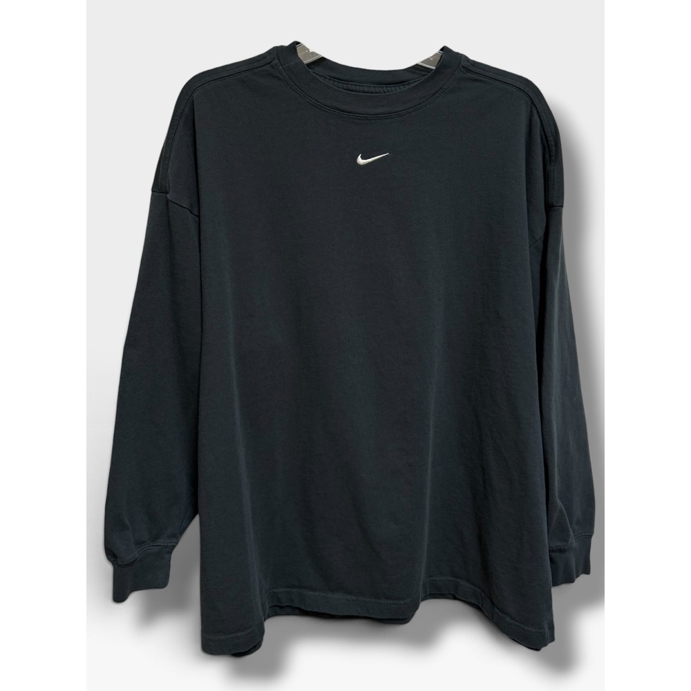 Nike Sportswear Essential Seaweed Green Oversized Long Sleeve Tee L HF5320-390